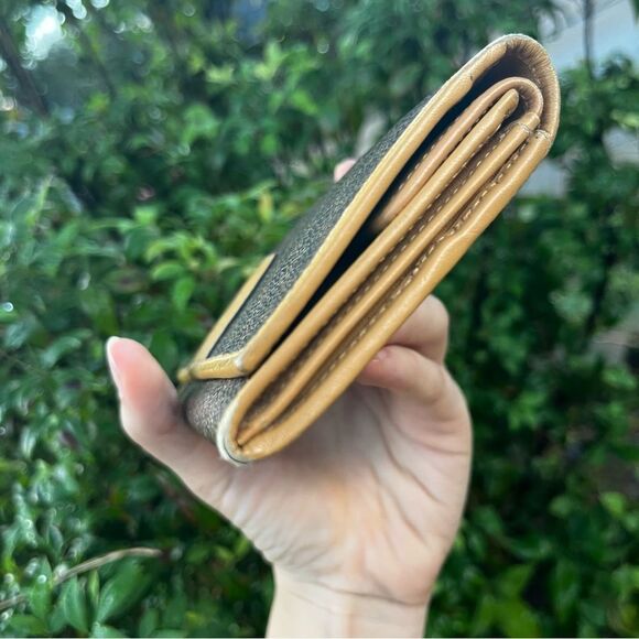 CELINE Triomphe Signature Monogram Print Trifold Wallet Brown Tan - Picture 6 of 10